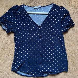 Navy & White Polka Dot T-Shirt
